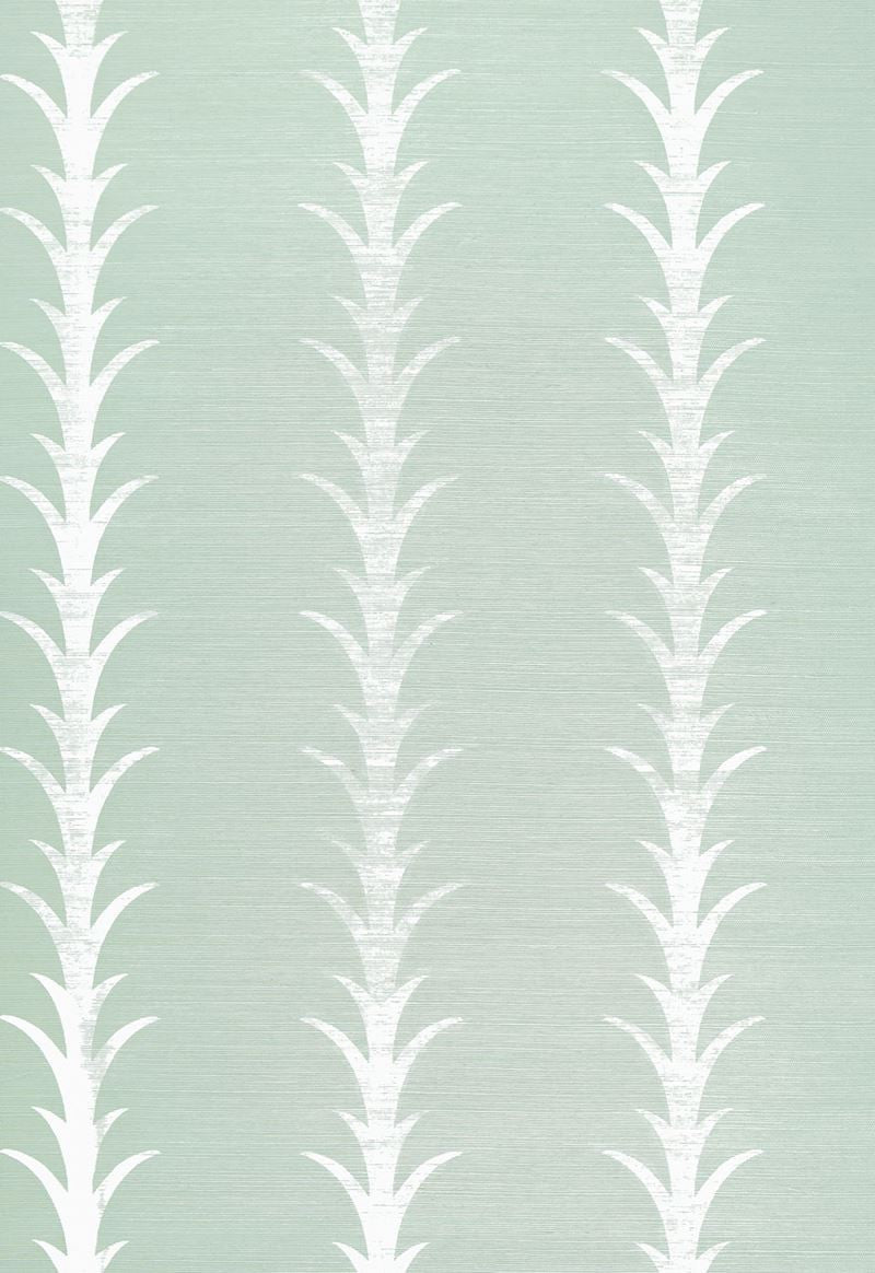 FSchumacher Wallpaper 5006053 Acanthus Stripe Seaglass & Chalk