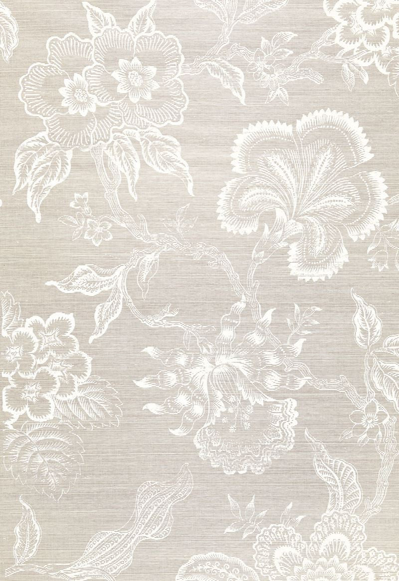 FSchumacher Wallpaper 5006090 Hothouse Flowers Sisal Fog & Chalk