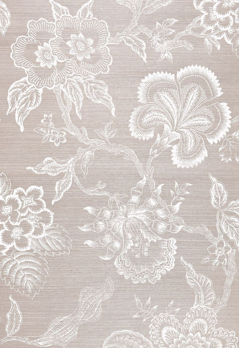FSchumacher Wallpaper 5006091 Hothouse Flowers Sisal Haze & Chalk