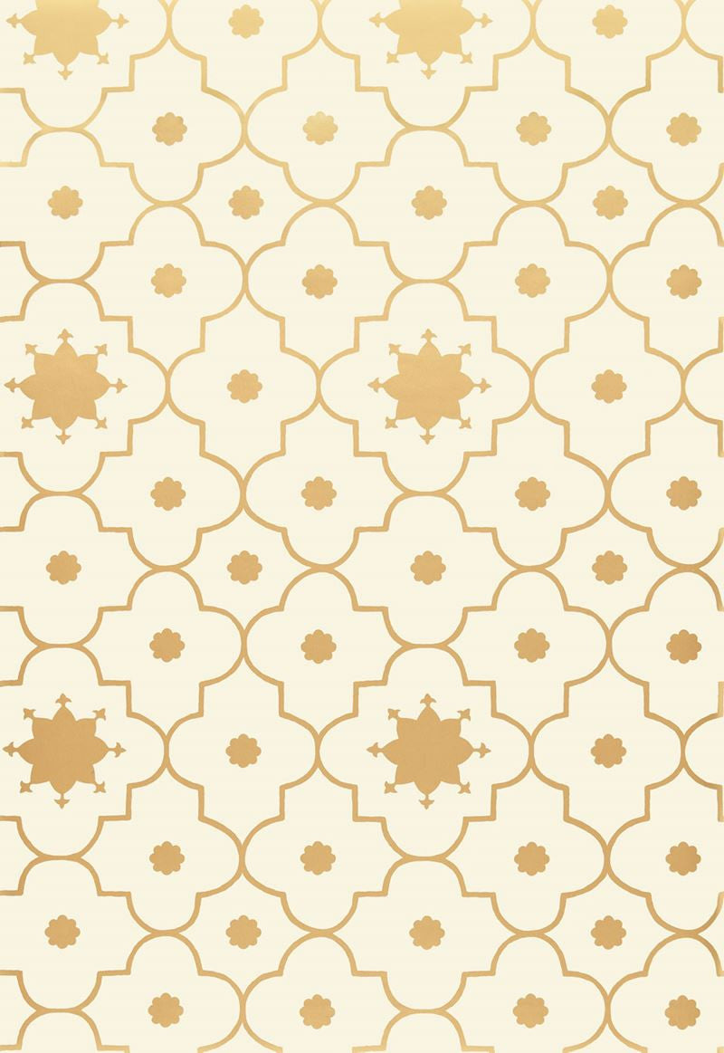 FSchumacher Wallpaper 5006624 Taj Trellis Burnished Gilt
