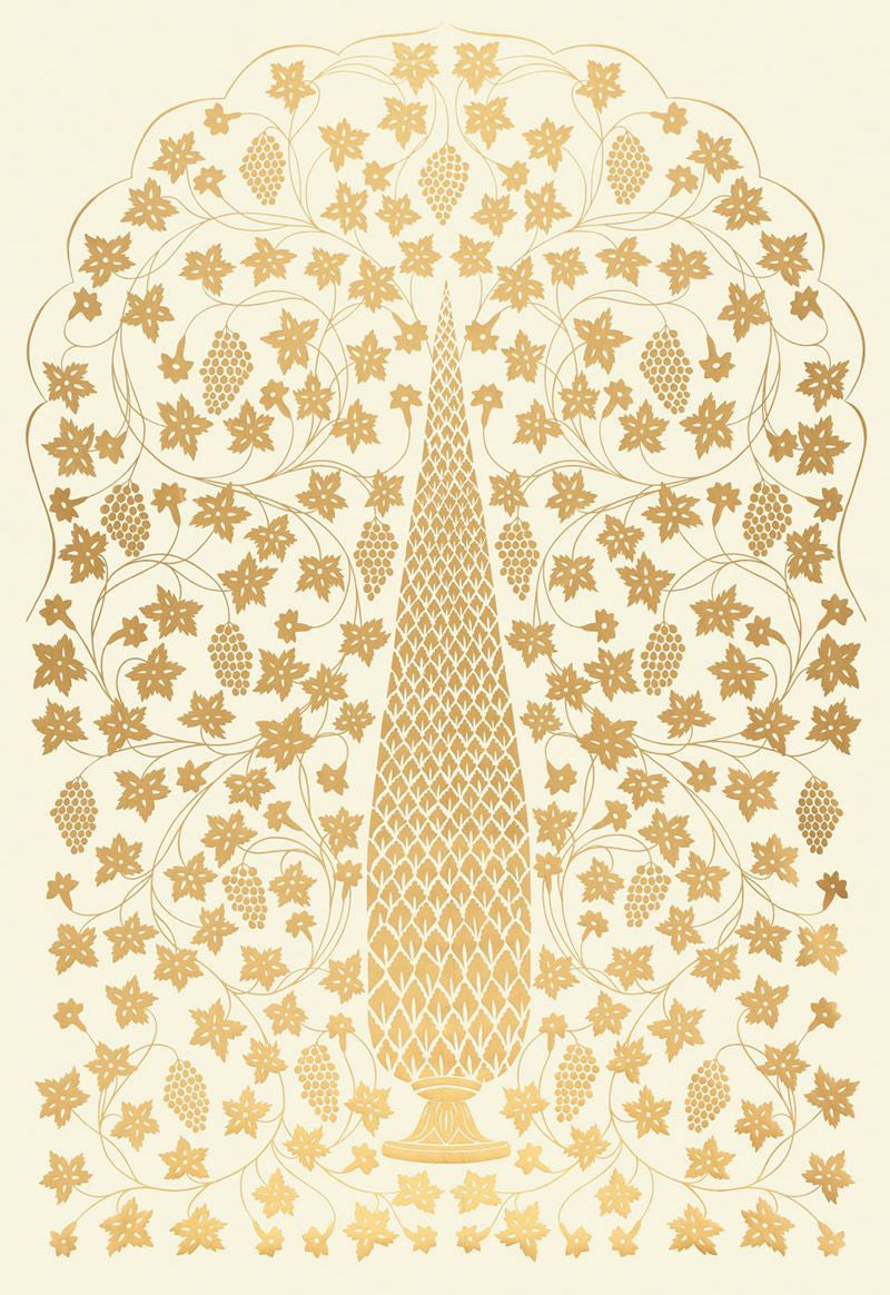 FSchumacher Wallpaper 5006691 Mughal Panel Burnished Gilt