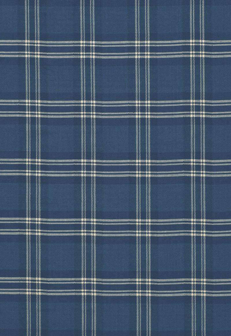 FSchumacher Fabric 50204 Check Rustique Atlantic Blue