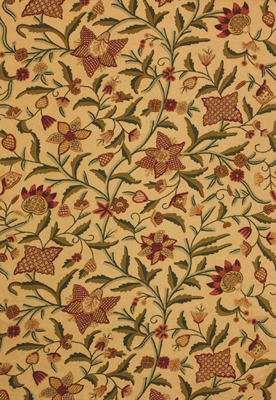FSchumacher Fabric 50470 Somerset Crewel Red, Green