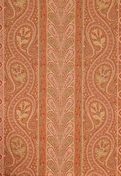 FSchumacher Fabric 50771 Chatelaine Paisley Red, Moss