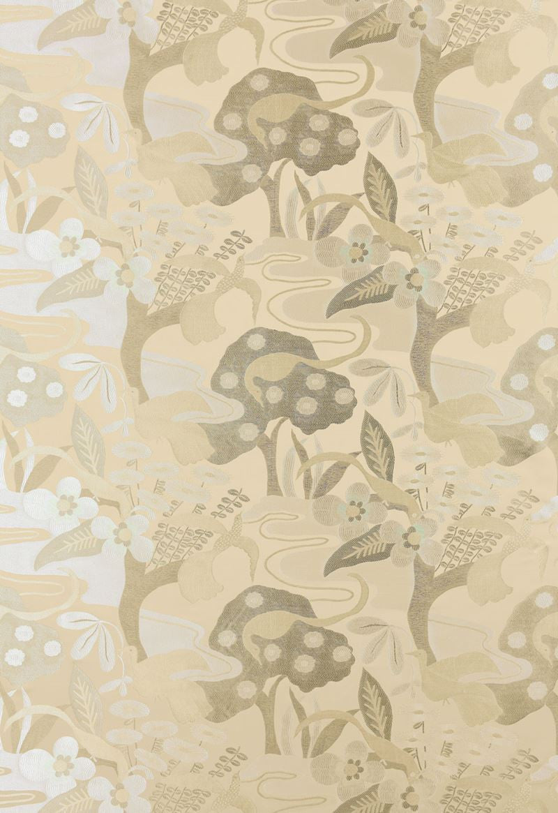 FSchumacher Fabric 54072 Katsura Lampas Platinum
