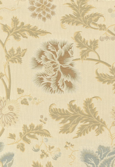 FSchumacher Fabric 62190 Lampasso Flori Aqua