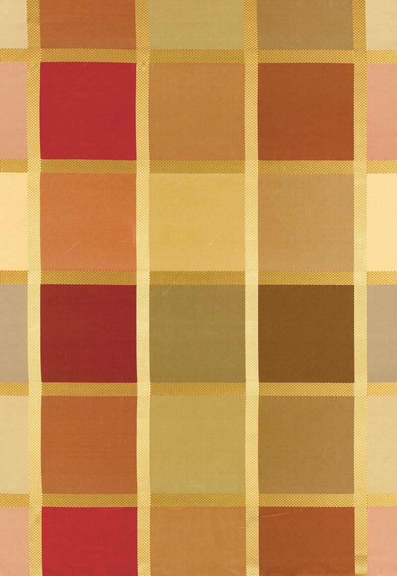FSchumacher Fabric 62852 Navsari Silk Plaid Currant