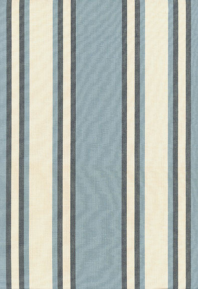 FSchumacher Fabric 62980 Seneca Cotton Stripe Chambray, Indigo