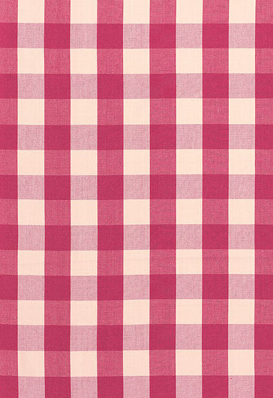 FSchumacher Fabric 63035 Camden Cotton Check Raspberry