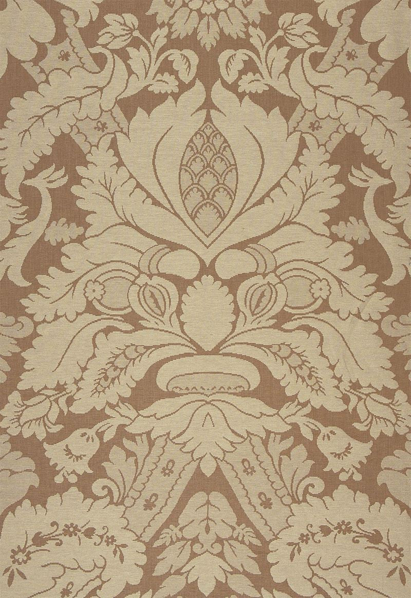 FSchumacher Fabric 63592 Fitzroy Linen Damask Camel