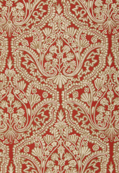 FSchumacher Fabric 64312 Claremont Crewel Embroidery Tuscan