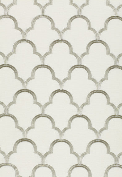 FSchumacher Fabric 64323 Scallop Embroidery Platinum
