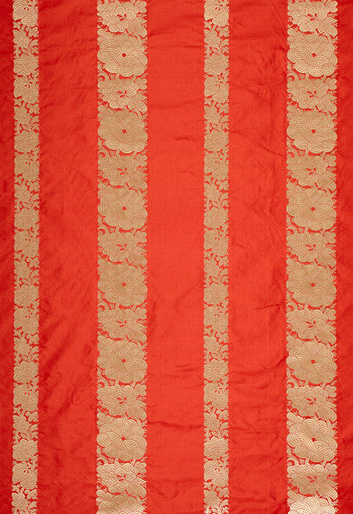 FSchumacher Fabric 64431 Mandarin Silk Stripe Coral