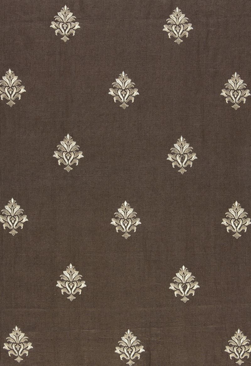 FSchumacher Fabric 64722 Lorenzo Embroidery Coffee Bean