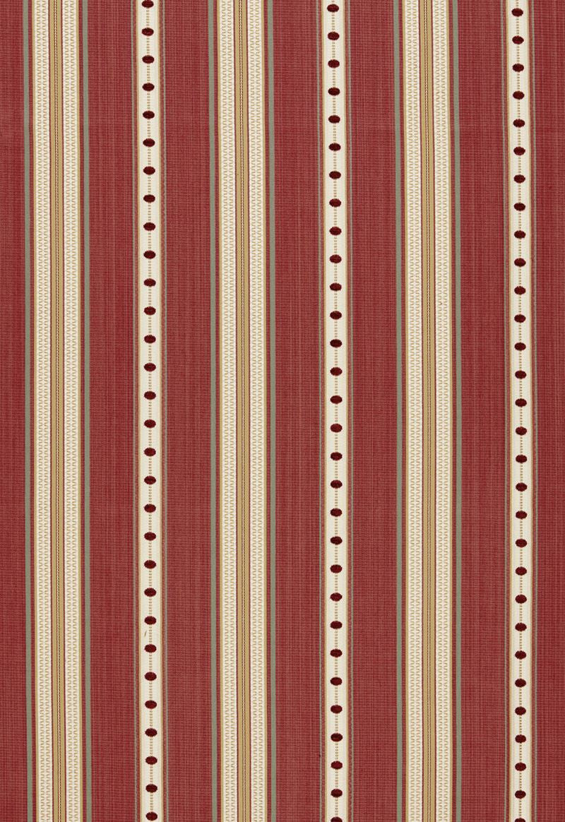 FSchumacher Fabric 64752 Francesca Stripe Rouge