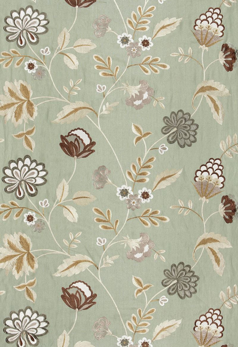 FSchumacher Fabric 64840 Palampore Embroidery Mineral