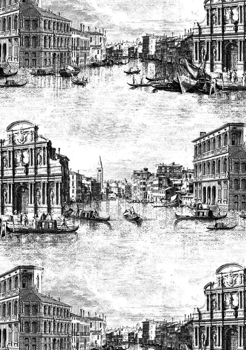 Cole & Son Wallpaper 82/8015.CS Venice Blk/Wht