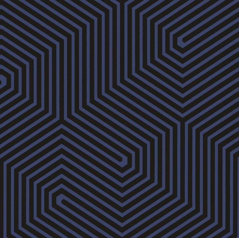 Cole & Son Wallpaper 93/5019.CS Labyrinth Blue & Black