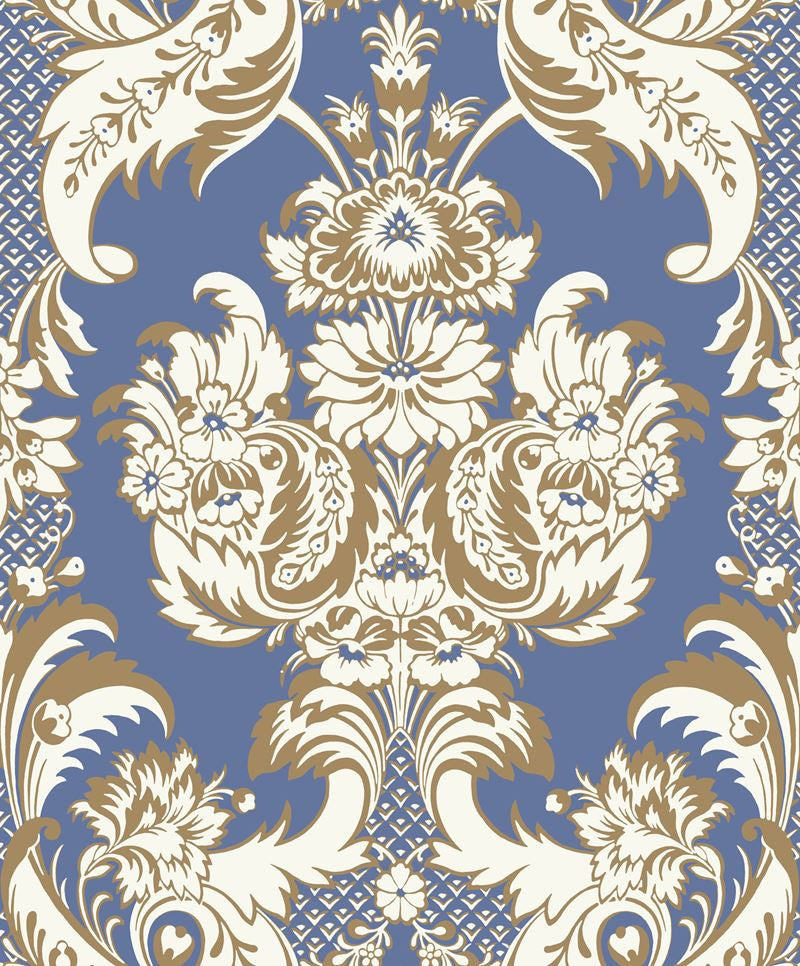 Cole & Son Wallpaper 94/3016.CS Wyndham Blue and Gold