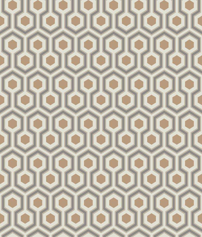Cole & Son Wallpaper 95/3017.CS Hicks Hexagon Gold/Taupe