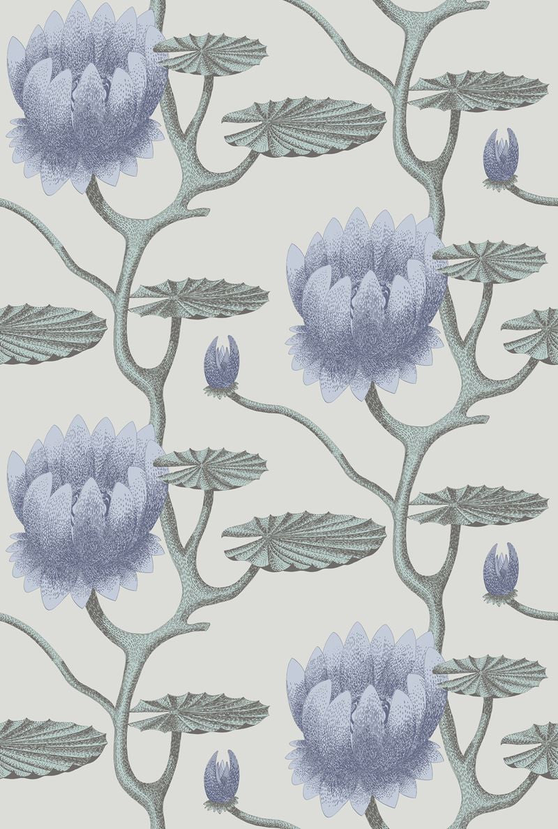 Cole & Son Wallpaper 95/4024.CS Summer Lily Blu/Aq/Pearl