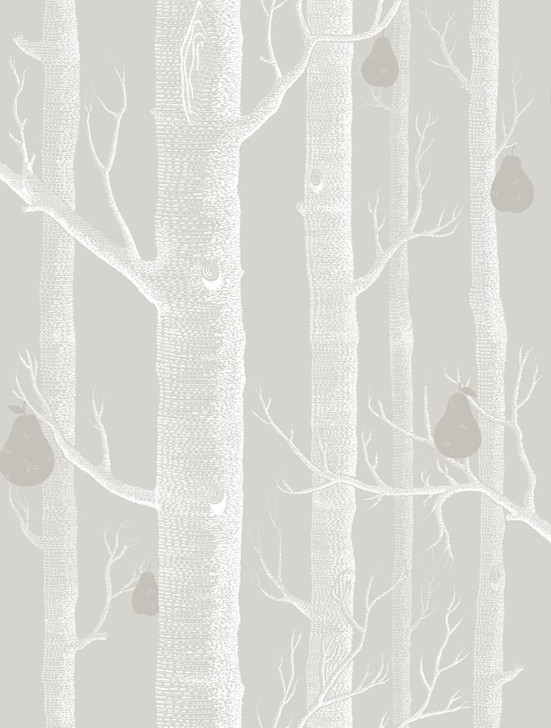 Cole & Son Wallpaper 95/5029.CS Woods & Pears Grey/Wht/Slvr