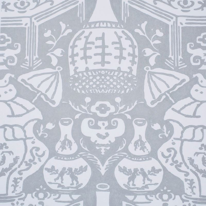 Clarence House Wallpaper 6801-15 The Vase Grey Blue