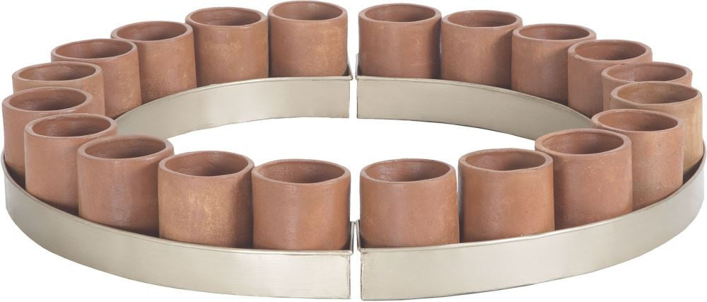 Kilnbricke Centrepiece In Natural Terracota and Champagne Gold
