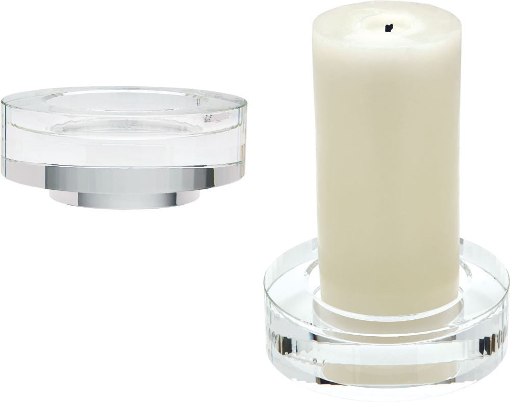 Fluted Crystal Candleholders - (Set of 2)
