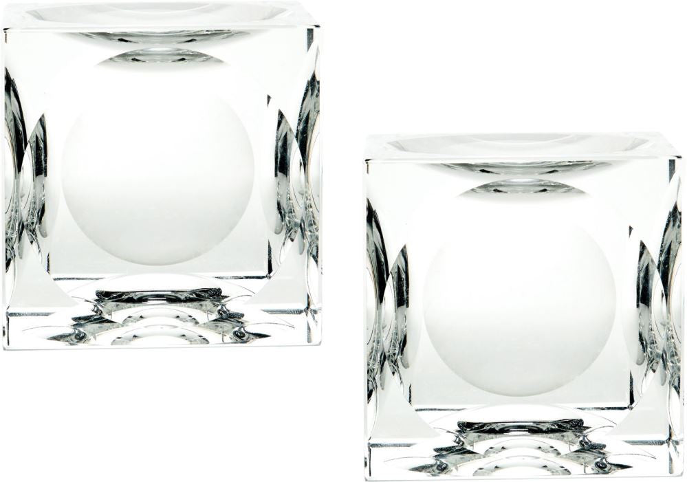 Dimpled Crystal Cubes - Large. (Set of 2)