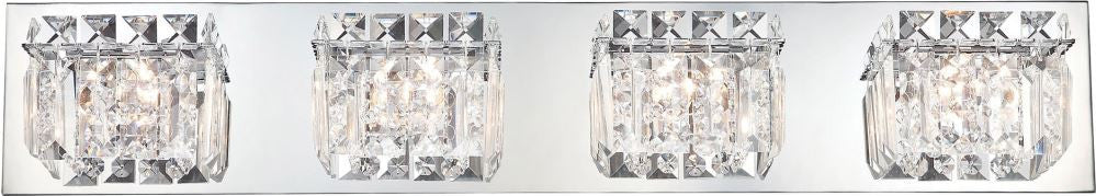 Crown 4 Light Vanity In Chrome and Clear Crystal Glass
