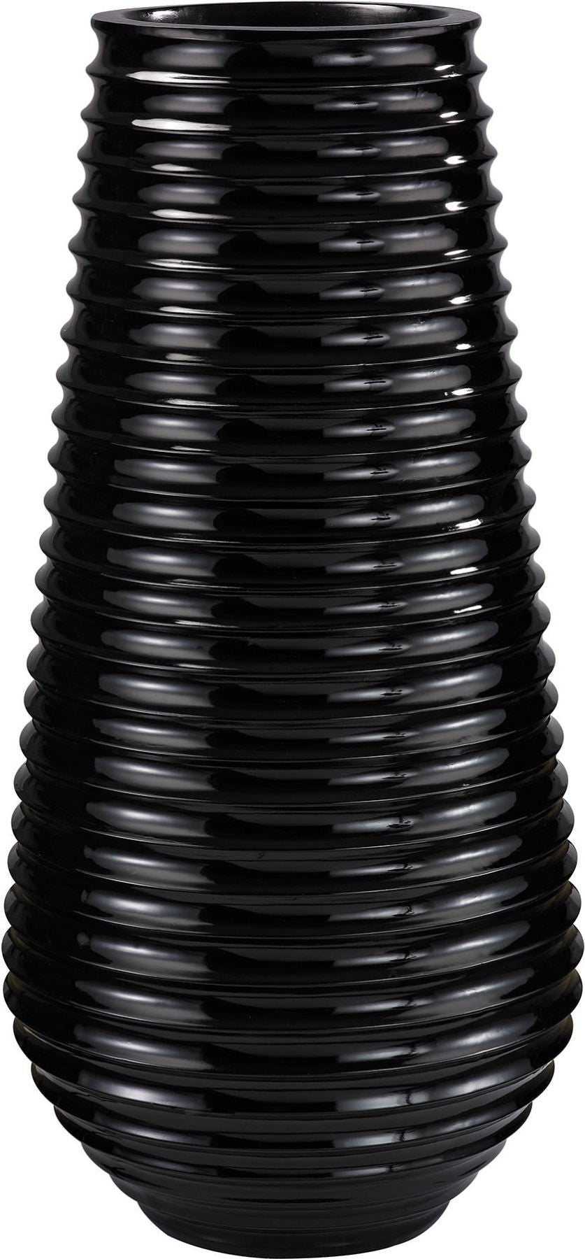 Black Ribbed Planter