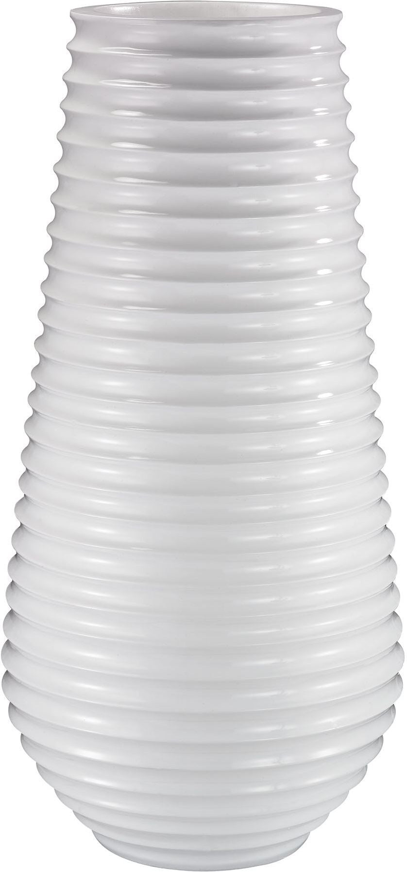 White Ribbed Planter