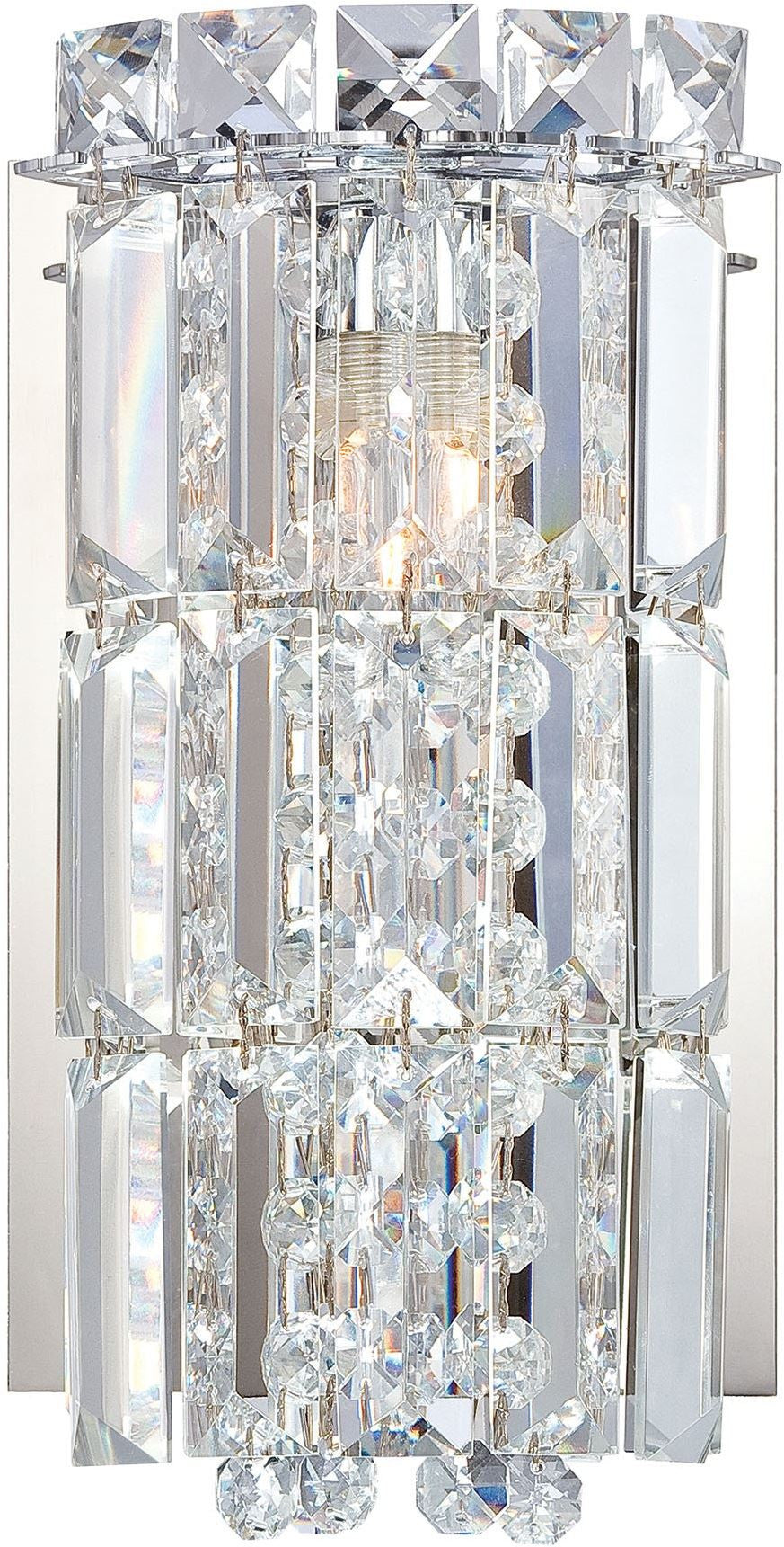 Princess Crown 1 Light Vanity In Chrome and Clear Crystal Glass