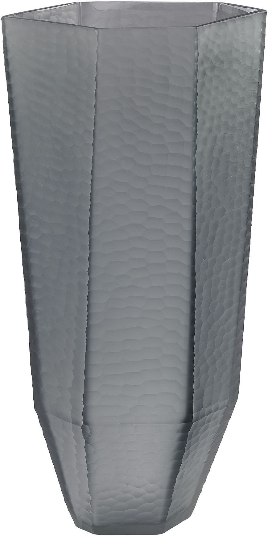 Stacked Cuts Glass Vase