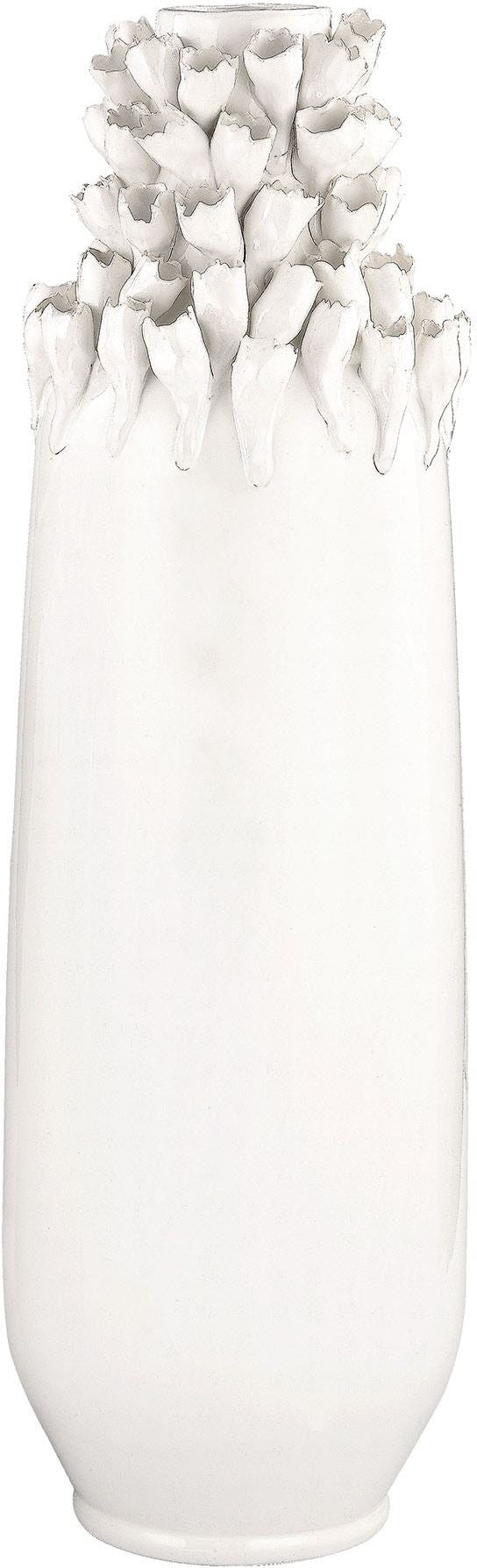 Textured Top Tall Ceramic Vase
