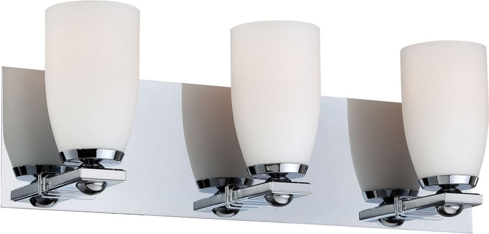 Sphere 3 Light Vanity In Chrome and White Opal Glass