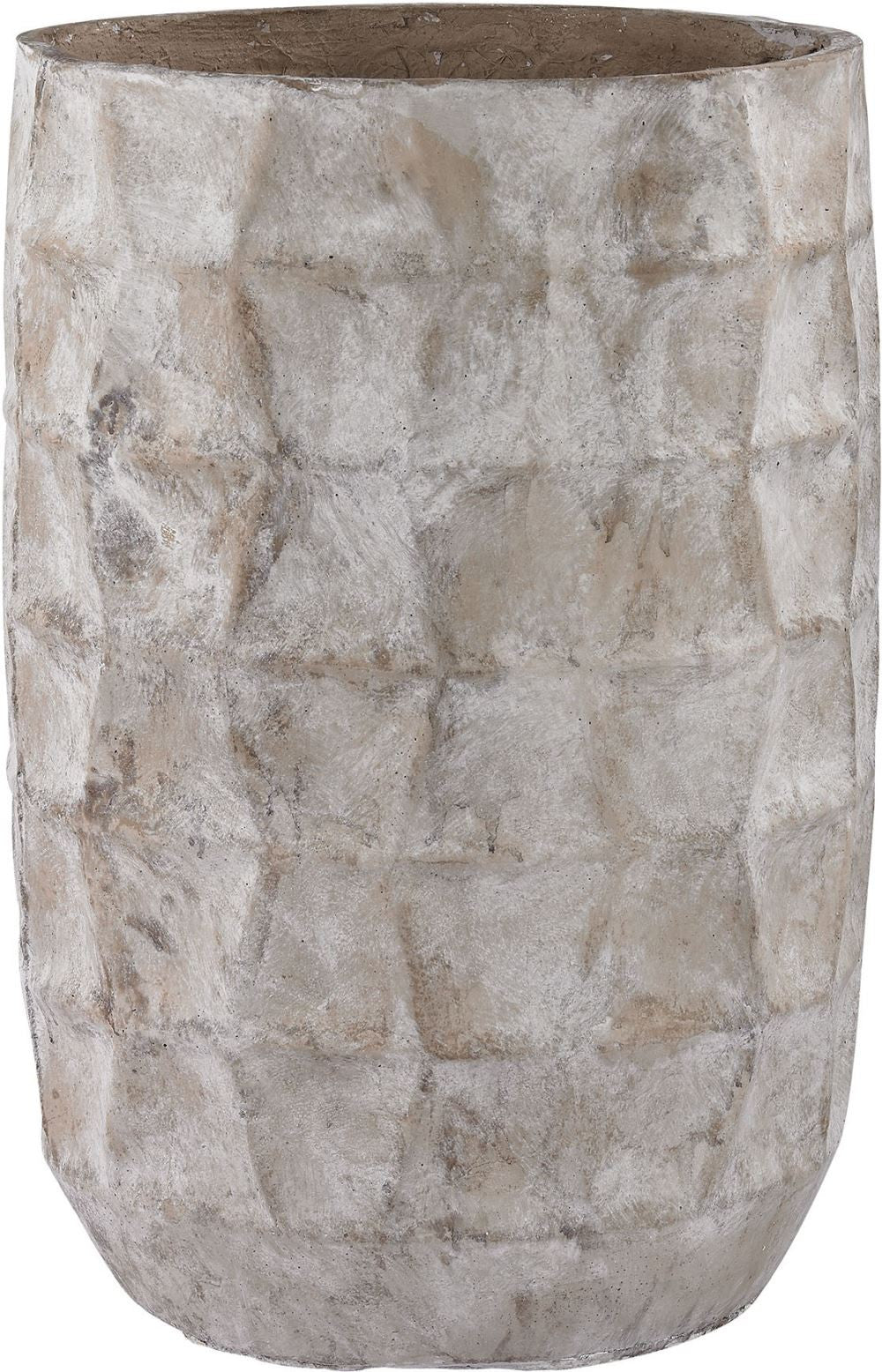 Aged Powdered Vase With Faceted Texture