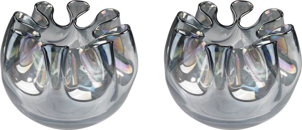 Grey Splash Glass Vase