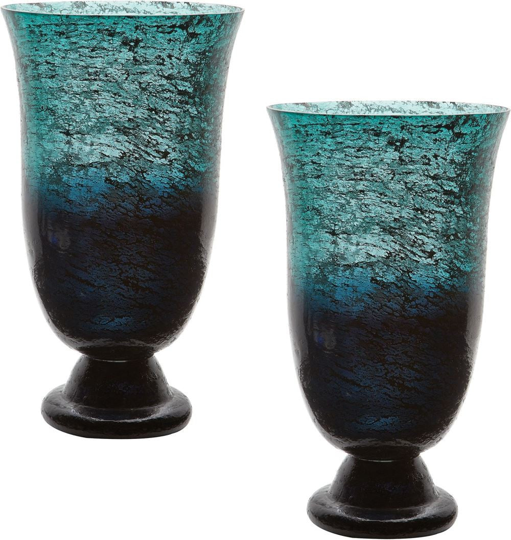 Emerald Ombre Flared Vase - (Set of 2)