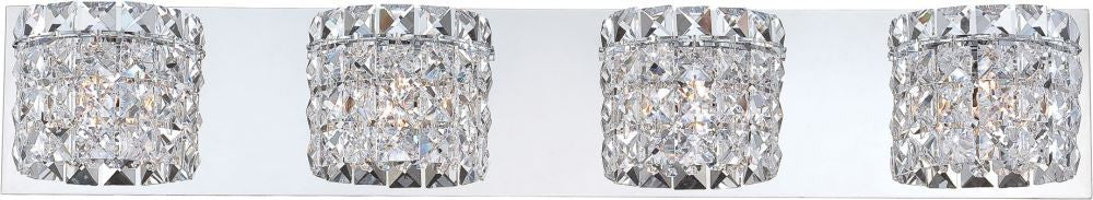 Rondell 4 Light Vanity In Chrome and Clear Crystal Glass