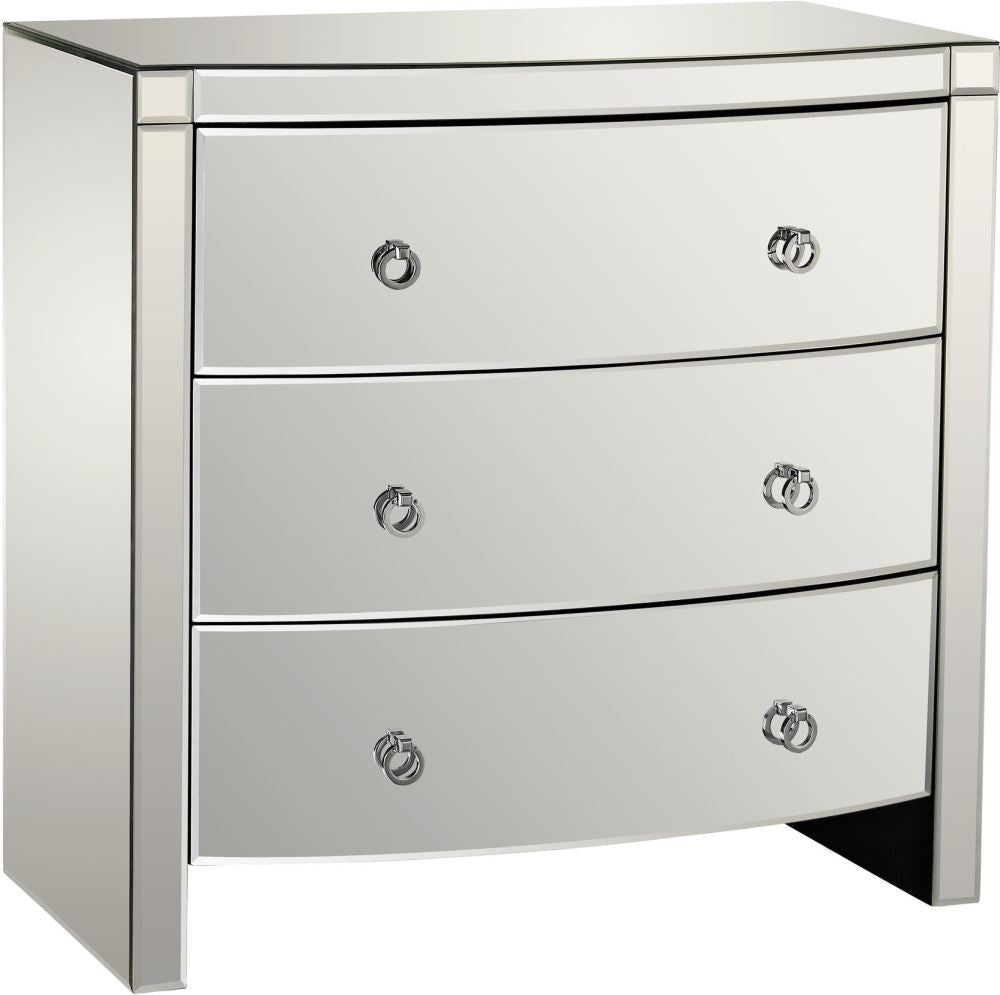 Bow Front Mirror 3 Drawer Chest