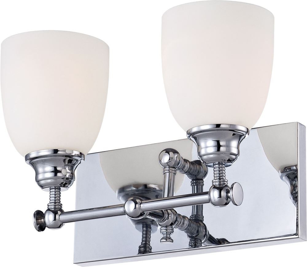 Essex 2 Light Vanity In Chrome and White Opal Glass