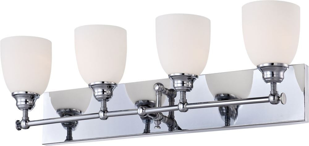 Essex 4 Light Vanity In Chrome and White Opal Glass