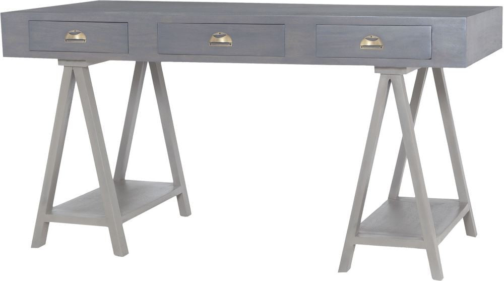 Huffman Desk In Antique Smoke With Grain De Bois Garden Gate