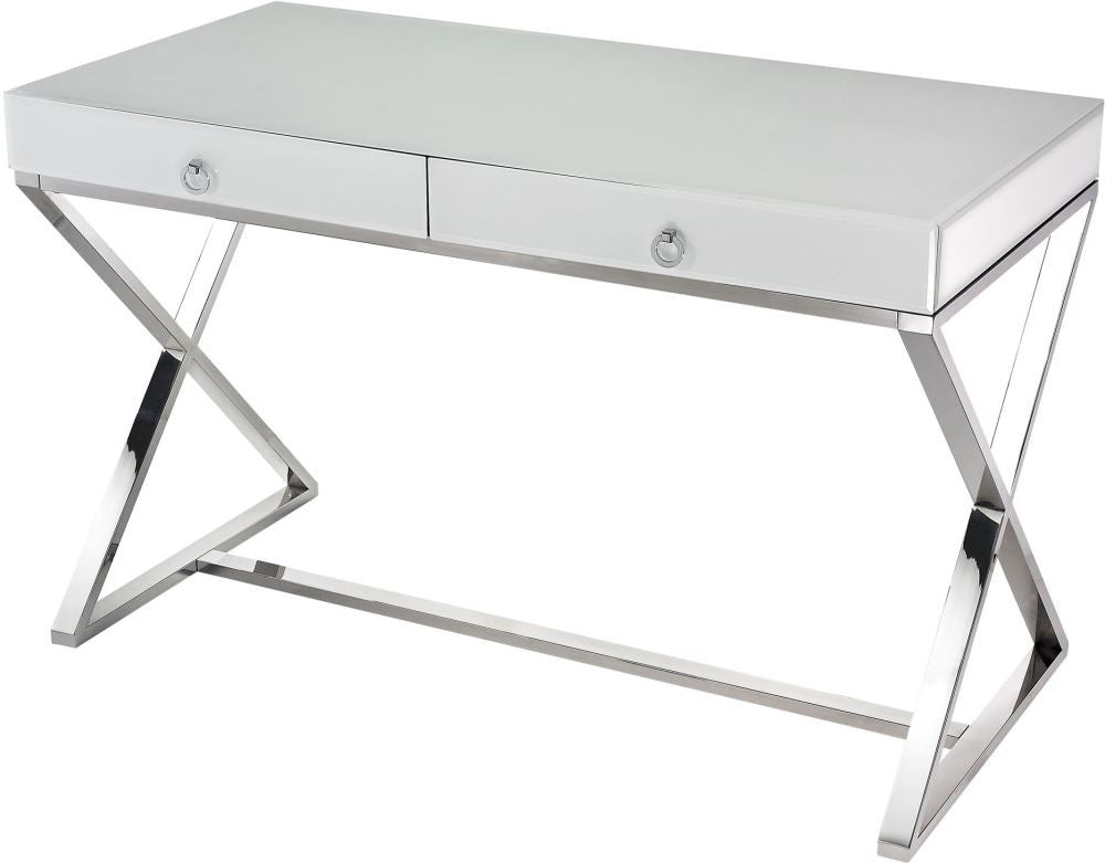 White Glass Desk