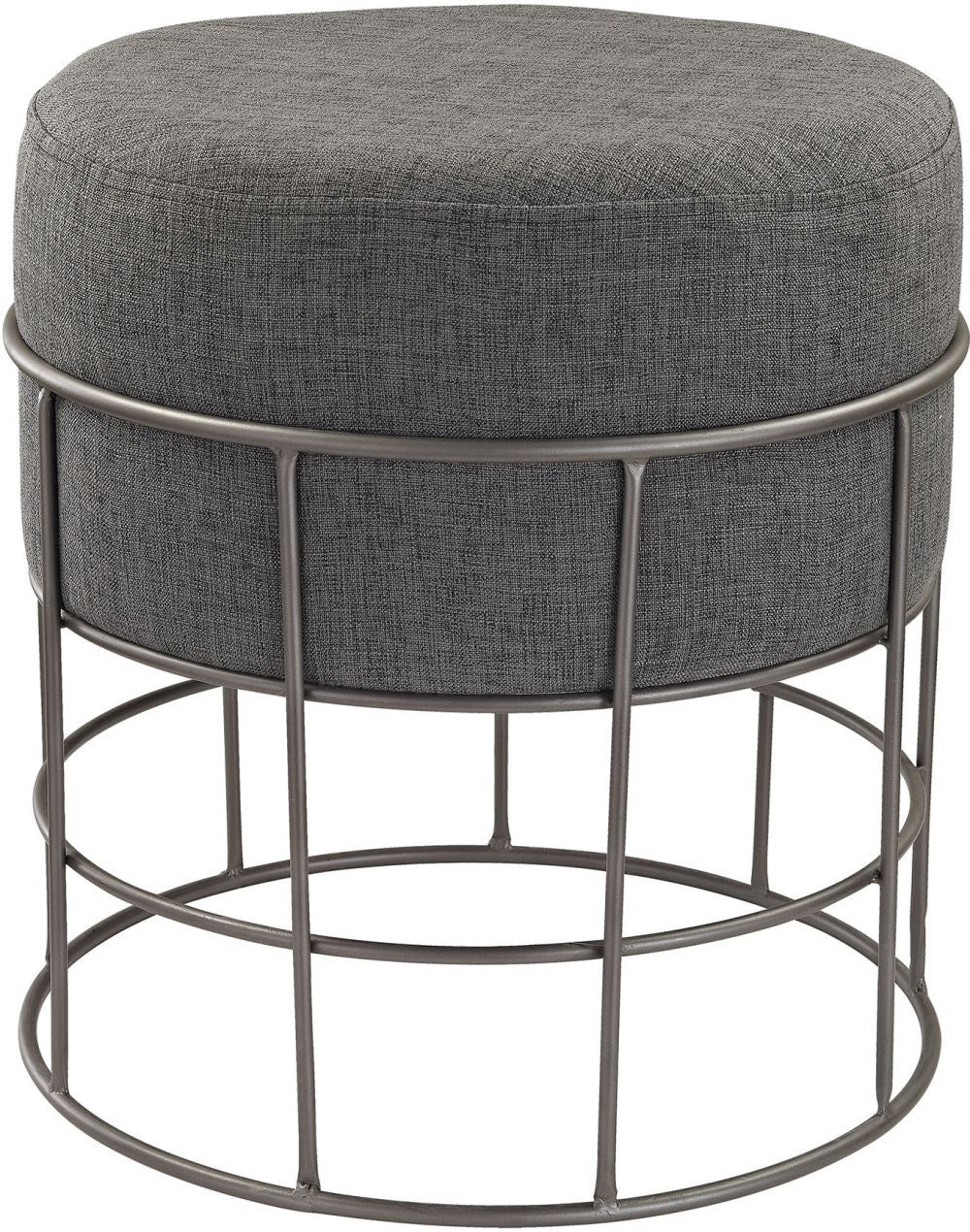 Pewter and Grey Linen Stool