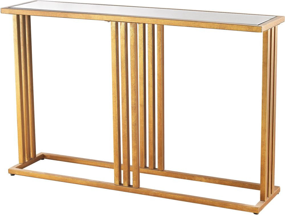 Andy Console In Gold Leaf and Clear Mirror