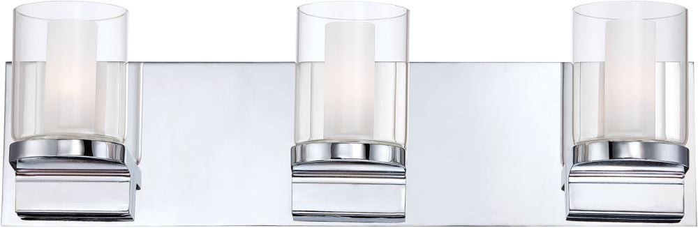 Anchor 3 Light Vanity In Chrome and Clear Outer Glass With White Opal Inner Glass