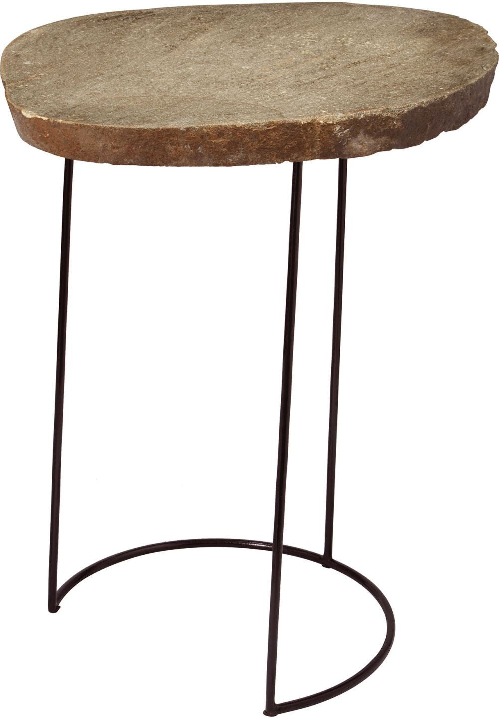 Tall Stone Slab & Wire Frame Table